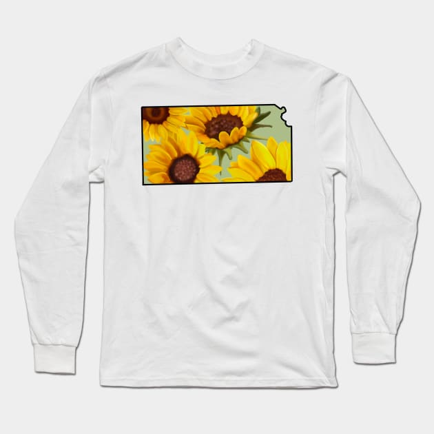 Kansas state flower sunflower Long Sleeve T-Shirt by avadoodle